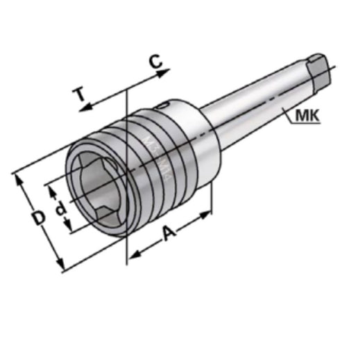 Morse Taper for Quick-Change Tap Holder with Reversal Dimensions